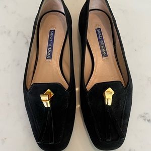 Stuart Weitzman Slipknot Black Suede Loafer